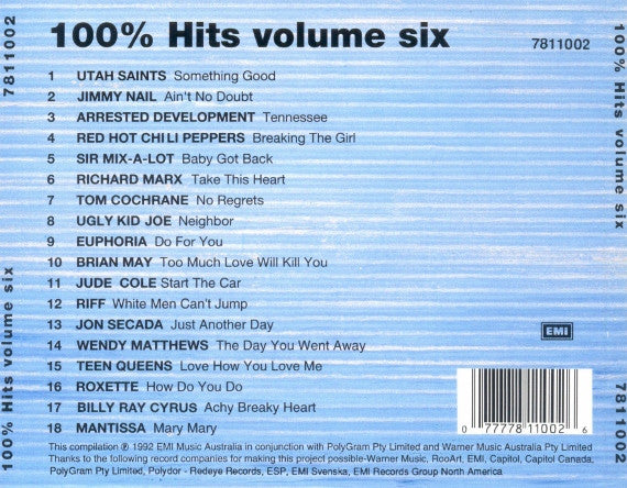 Various : 100% Hits Volume 6 (CD, Comp)