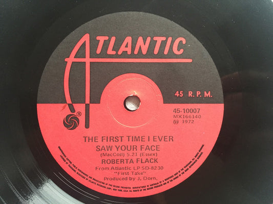 Roberta Flack : The First Time I Ever Saw Your Face / Bridge Over Troubled Water (7", Single)