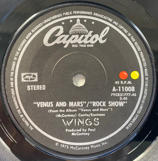 Wings (2) : Venus And Mars / Rock Show (7", Single)