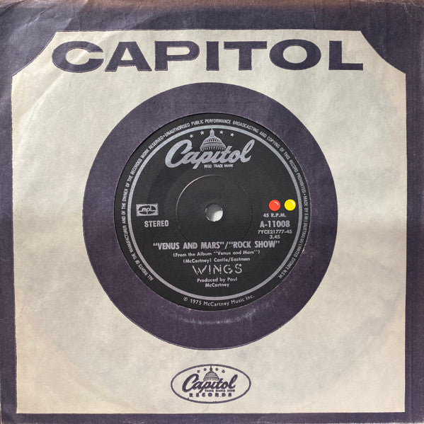 Wings (2) : Venus And Mars / Rock Show (7", Single)