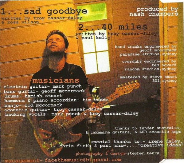Troy Cassar-Daley : Sad Goodbye (CD, Single)
