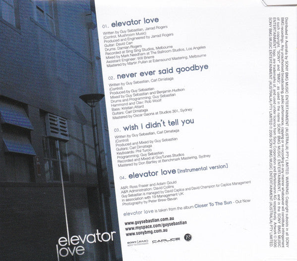 Guy Sebastian : Elevator Love (CD, Single)