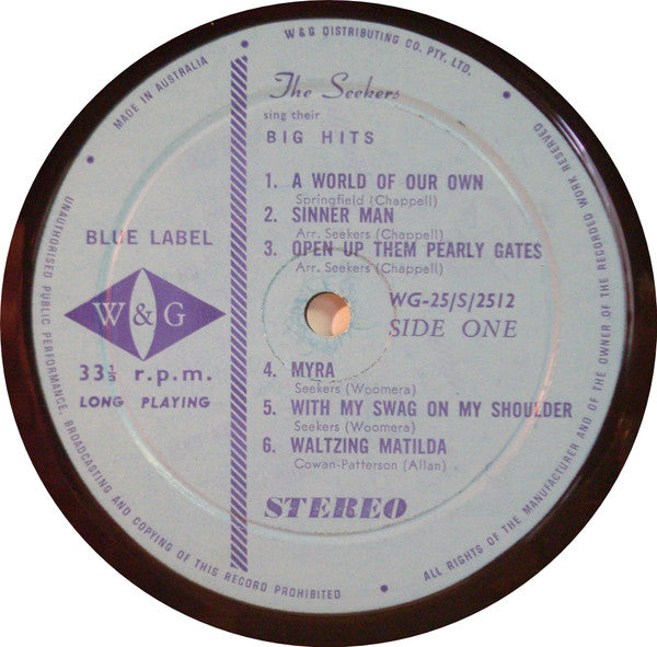 The Seekers : The Seekers Sing Their Big Hits (LP, Album, Comp)