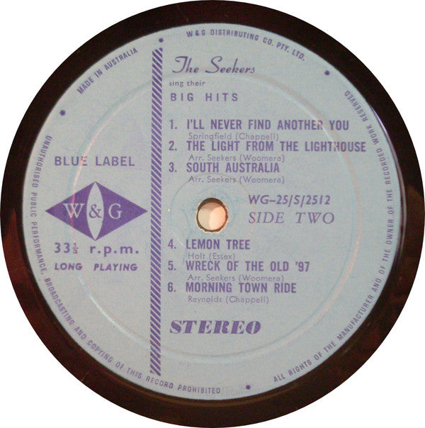 The Seekers : The Seekers Sing Their Big Hits (LP, Album, Comp)