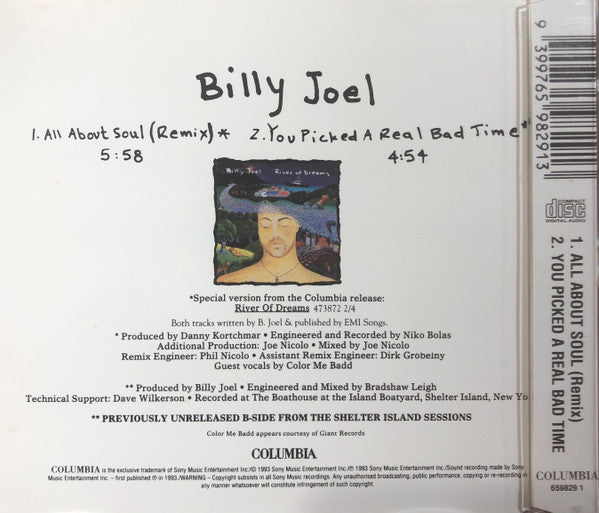 Billy Joel : All About Soul (CD, Single)