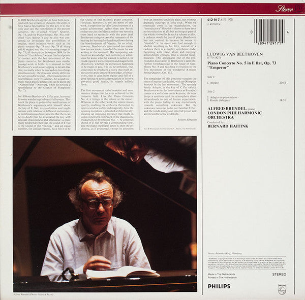 Beethoven*, Alfred Brendel : Piano Concerto No.5 " Emperor " (LP, Album, RE)