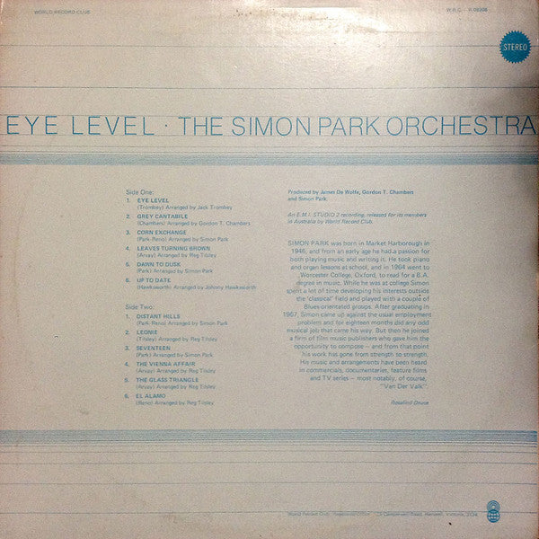 The Simon Park Orchestra : Eye Level (LP, Club)