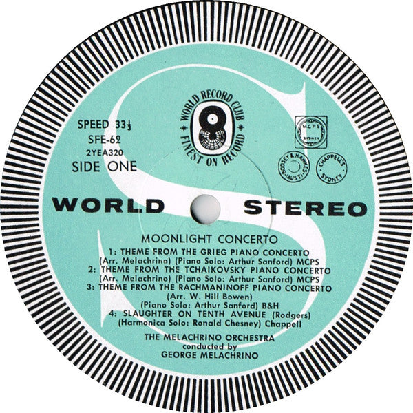 The Melachrino Orchestra : Moonlight Concerto (LP, Album, Club)