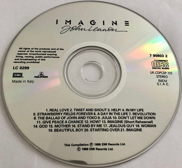 John Lennon : Imagine (Music From The Motion Picture) (CD, Comp, RE)