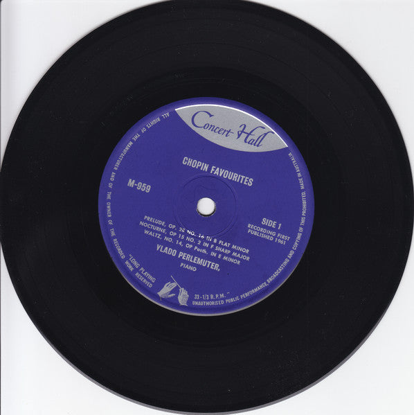 Chopin* - Vlado Perlemuter : Chopin Favourites (7", Mono)