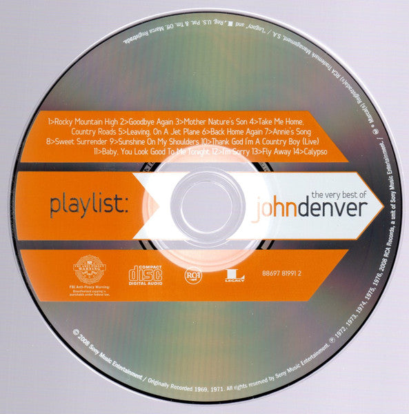 John Denver : Playlist: The Very Best Of John Denver (CD, Album, Comp, RE)