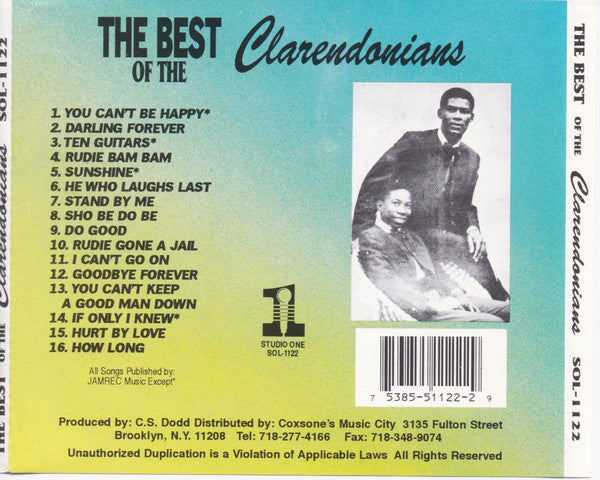 The Clarendonians : The Best Of The Clarendonians (CD, Comp)