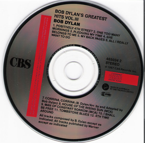 Bob Dylan : Bob Dylan's Greatest Hits Vol. III (CD, Comp)