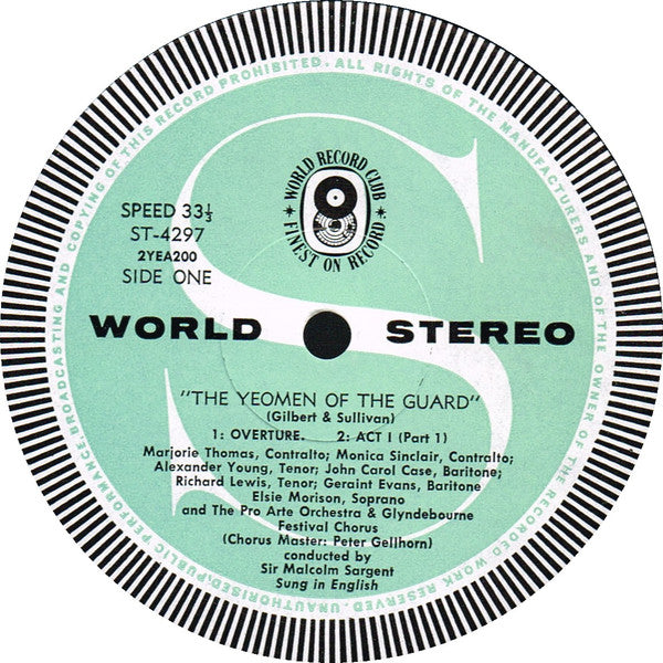 Gilbert & Sullivan : The Yeomen Of The Guard (2xLP, Album, Club)