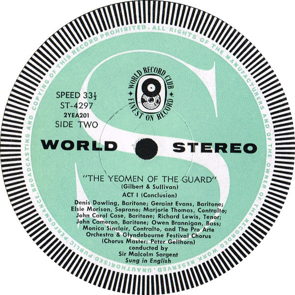 Gilbert & Sullivan : The Yeomen Of The Guard (2xLP, Album, Club)