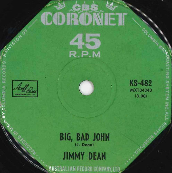Jimmy Dean : Big Bad John (7", Single, Mono)