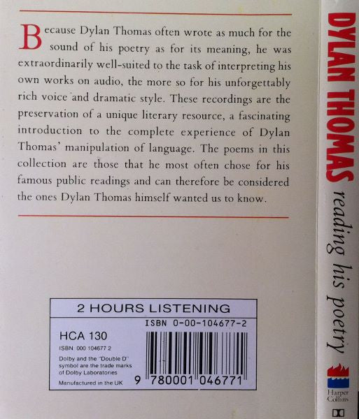 Dylan Thomas : Reading His Poetry (2xCass, Album)