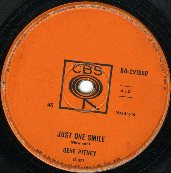 Gene Pitney : Just One Smile (7", Single)