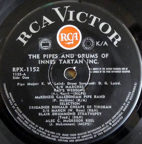 The Pipes And Drums Of Innes Tartan : The Pipes And Drums Of Innes Tartan Inc. (7", EP, Mono)