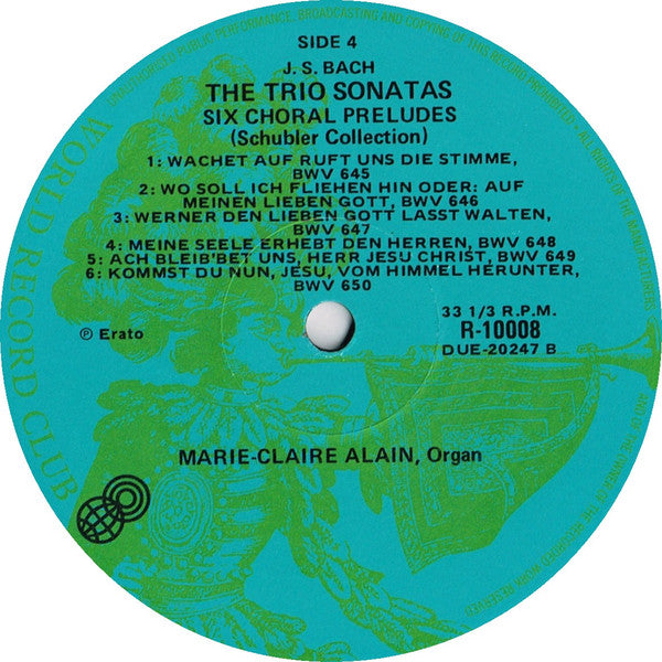 Johann Sebastian Bach : The Trio Sonatas (Record Two) (LP, Album, Club, RE)