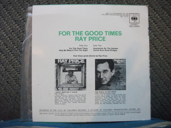 Ray Price : For The Good Times (7", EP)
