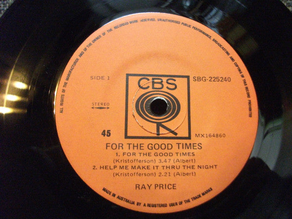 Ray Price : For The Good Times (7", EP)
