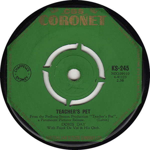 Doris Day : Teacher's Pet (7", Single, Mono)