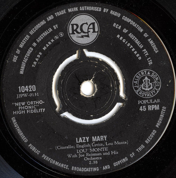 Lou Monte : Lazy Mary (7", Single)