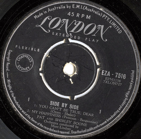 Pat Boone, Shirley Boone : Side By Side (7", EP)