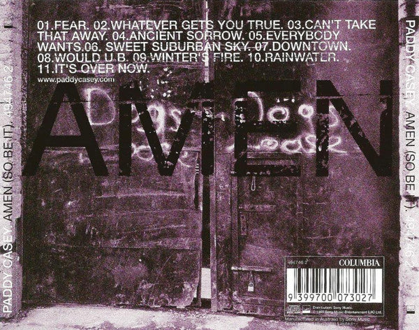 Paddy Casey : Amen (So Be It) (CD, Album)