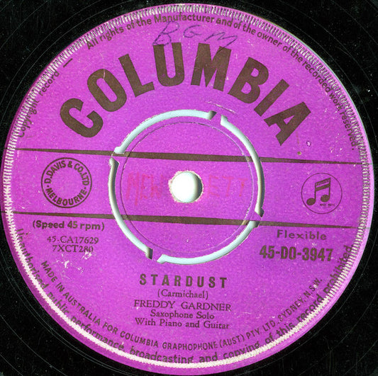 Freddy Gardner : Stardust / Smoke Gets In Your Eyes (7", Single, RE)