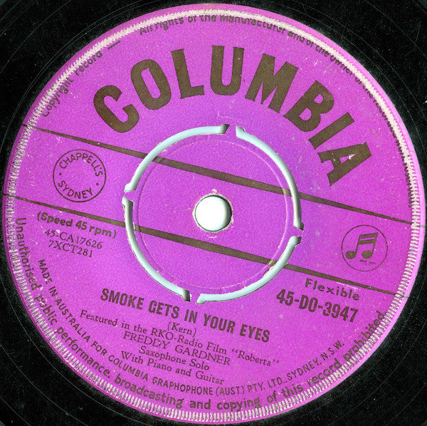 Freddy Gardner : Stardust / Smoke Gets In Your Eyes (7", Single, RE)