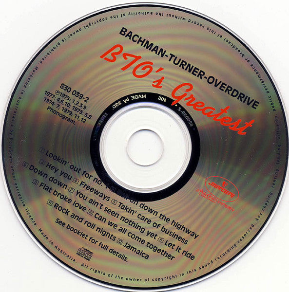 Bachman-Turner Overdrive : BTO's Greatest (CD, Comp)