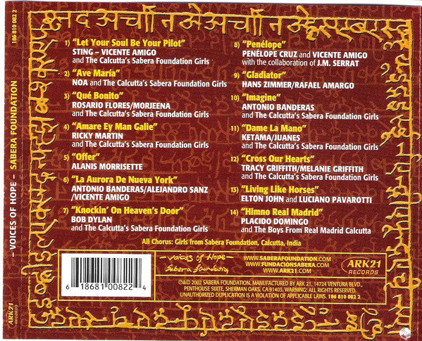 Various : Voices Of Hope  - Sabera Foundation (CD)