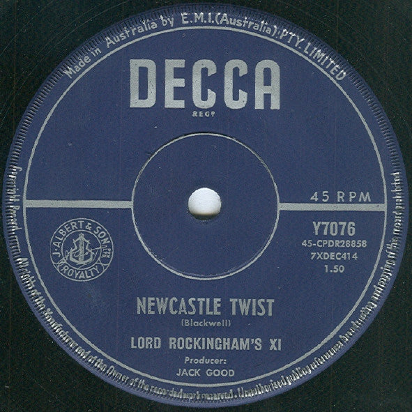 Lord Rockingham's XI : Newcastle Twist (7", Single)