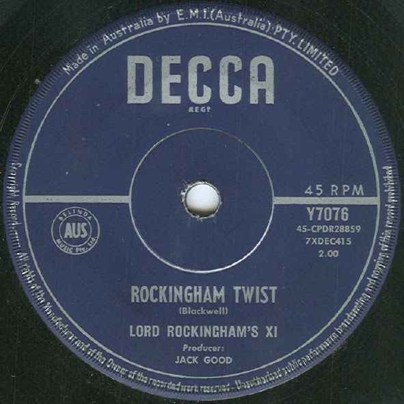 Lord Rockingham's XI : Newcastle Twist (7", Single)