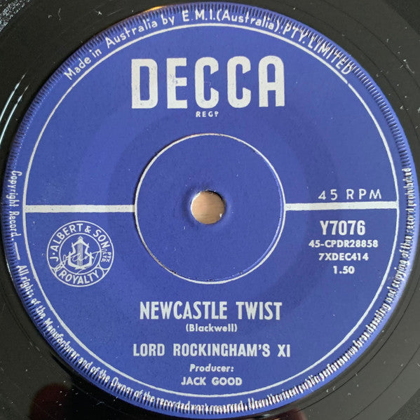 Lord Rockingham's XI : Newcastle Twist (7", Single)