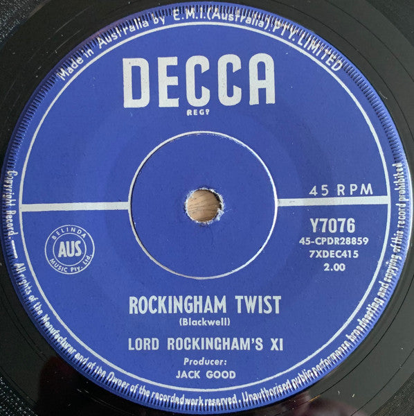 Lord Rockingham's XI : Newcastle Twist (7", Single)