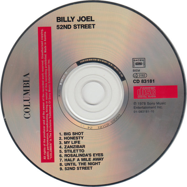 Billy Joel : 52nd Street (CD, Album, RE)