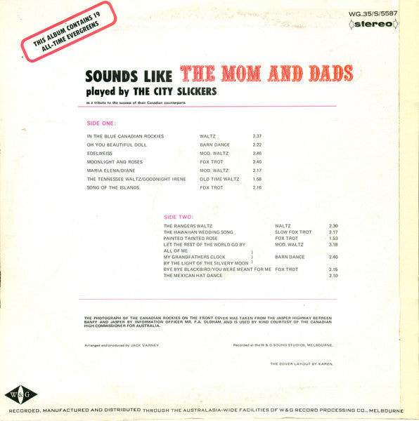 The City Slickers (5) : Sounds Like The Mom And Dads (LP, Album)