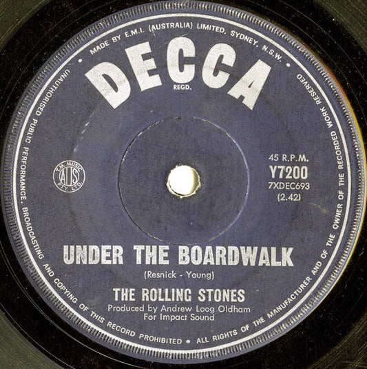 The Rolling Stones : Under The Boardwalk (7", Single, Dar)