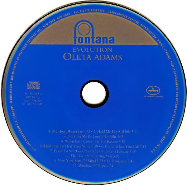 Oleta Adams : Evolution (CD, Album)