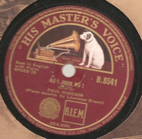 Paul Robeson : No! John No! / Passing By (Shellac, 10")