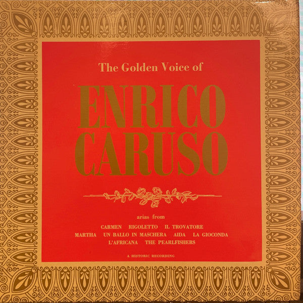 Enrico Caruso : The Golden Voice Of Enrico Caruso (LP, Album, Comp, Mono)