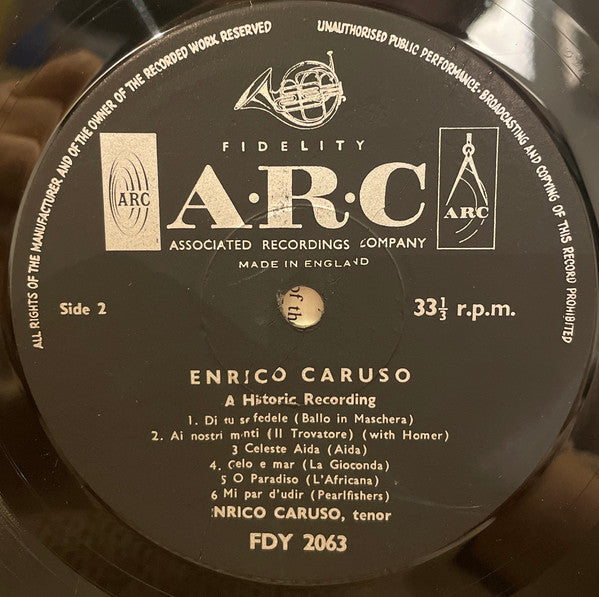 Enrico Caruso : The Golden Voice Of Enrico Caruso (LP, Album, Comp, Mono)