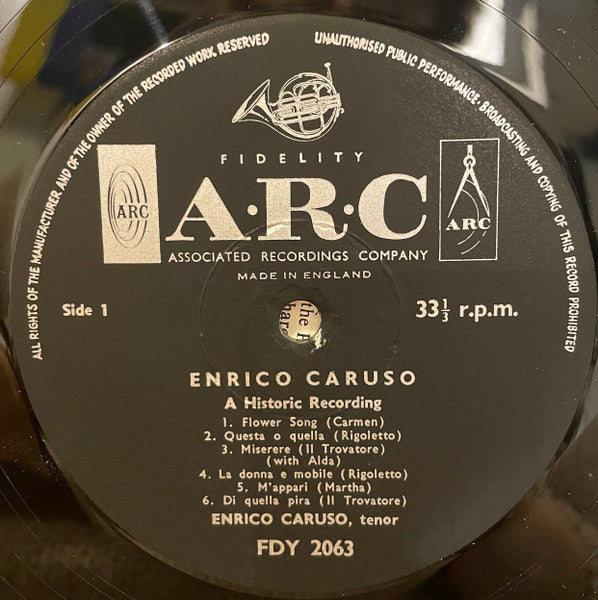 Enrico Caruso : The Golden Voice Of Enrico Caruso (LP, Album, Comp, Mono)
