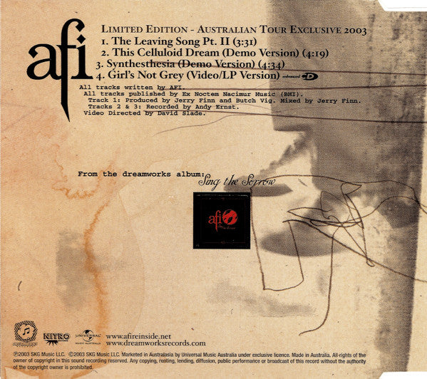 AFI : The Leaving Song Pt. II (CD, Maxi, Enh, Ltd)