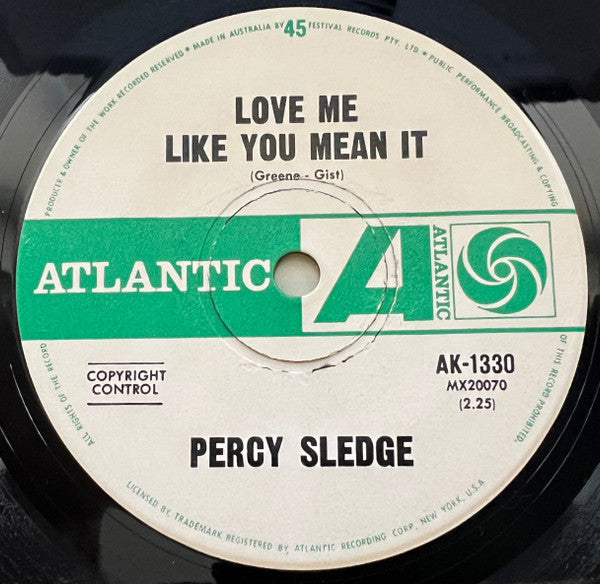 Percy Sledge : When A Man Loves A Woman / Love Me Like You Mean It (7", Single)