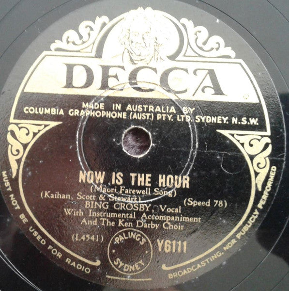 Bing Crosby : Pass That Peace Pipe / Now Is The Hour (Shellac, 10")