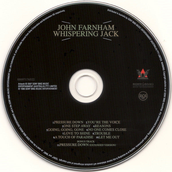 John Farnham : Whispering Jack (CD, Album, RE, RM)